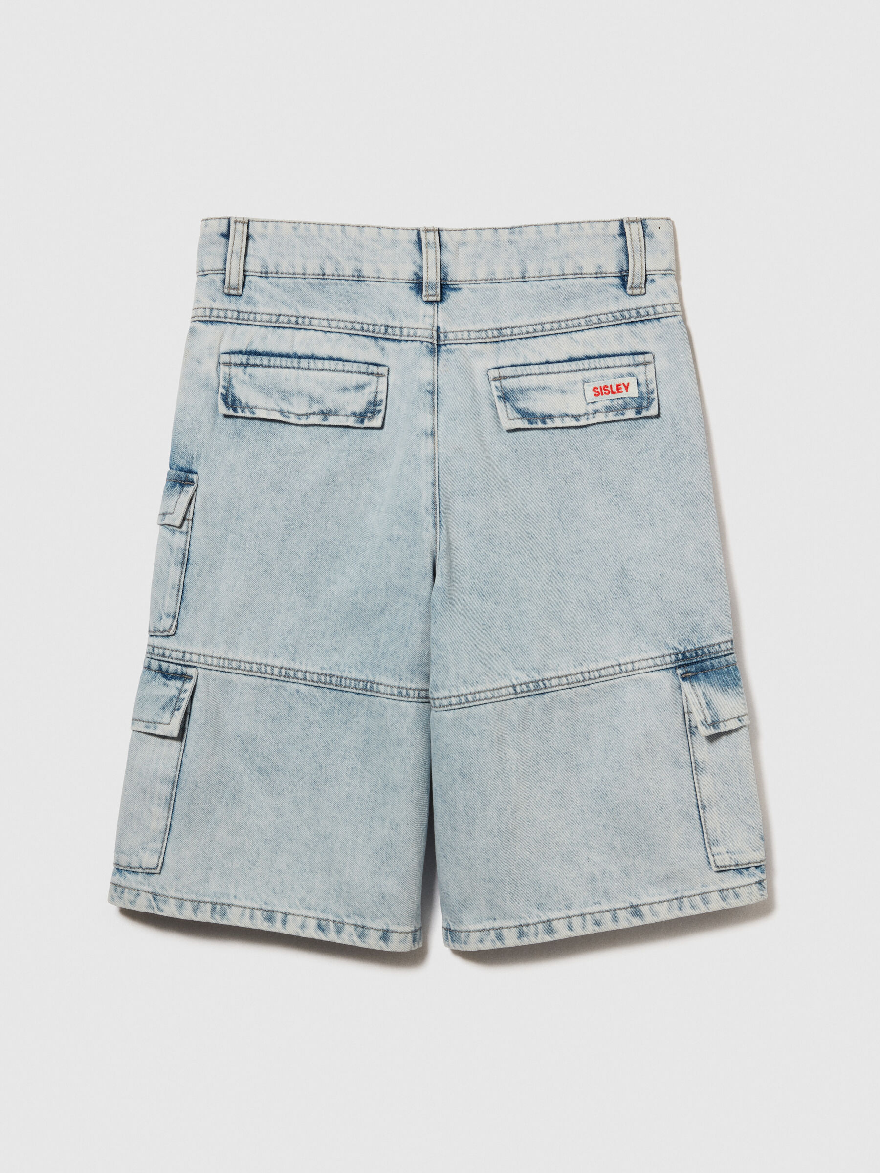 Denim bermudas with pockets Junior Boy image number null