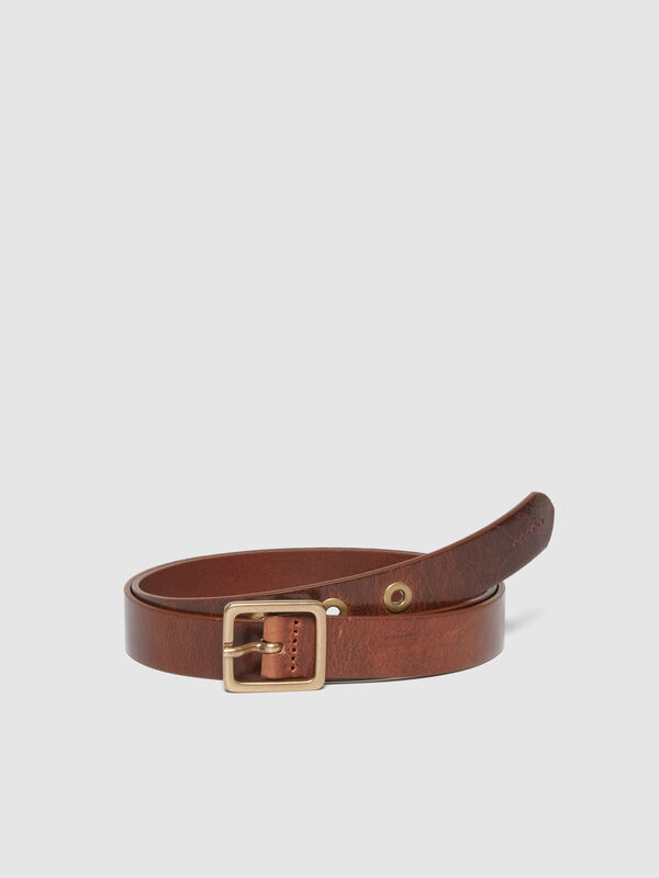 Leather belt with eyelets - women's belts | Sisley