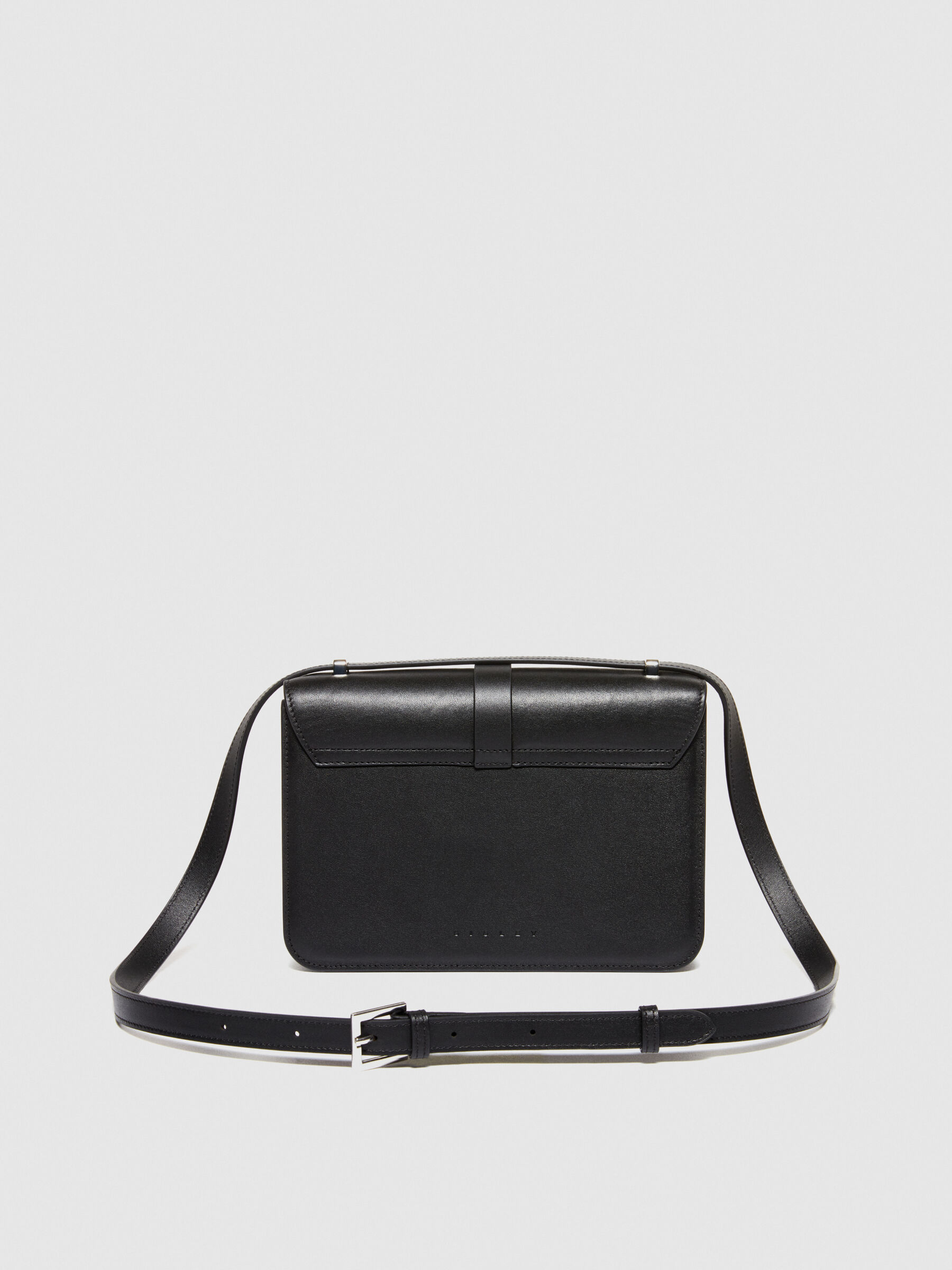 Medium black leather crossbody bag 2025