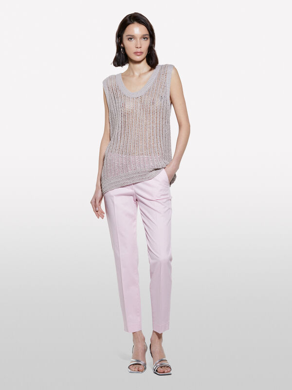 Pink regular fit chinos  - women's chino trousers | Sisley