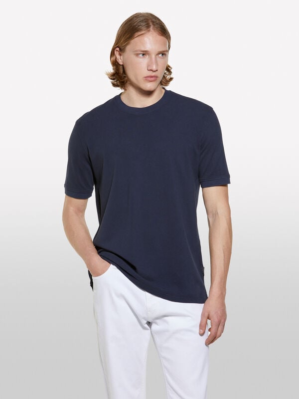 Dark blue short sleeve t-shirt Dark blue short sleeve t-shirt - men's short sleeve t-shirts | Sisley