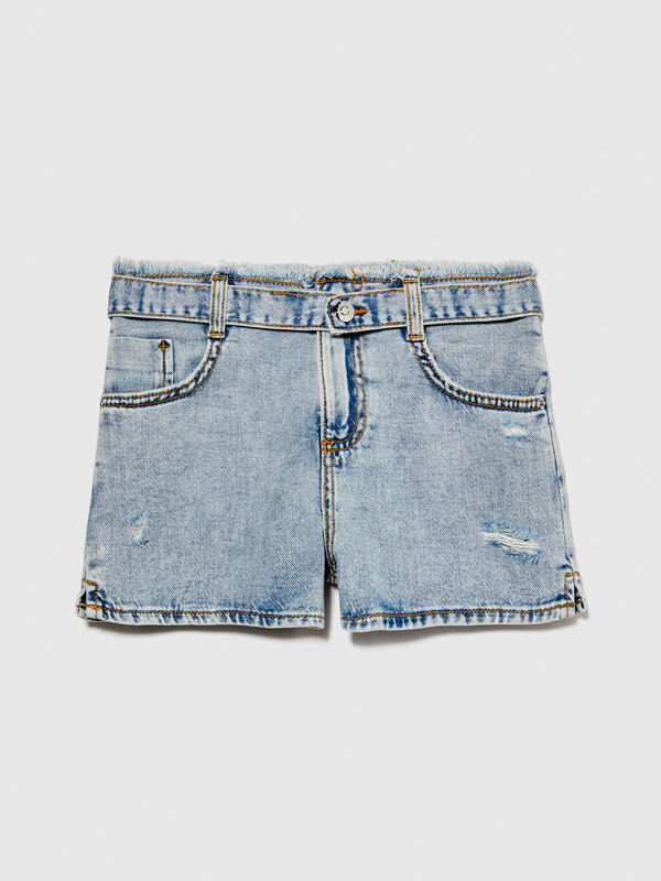 Jean shorts with belt - girls' shorts | Sisley Young
