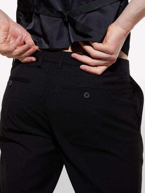 Black slim fit formal trousers - men's slim fit trousers | Sisley