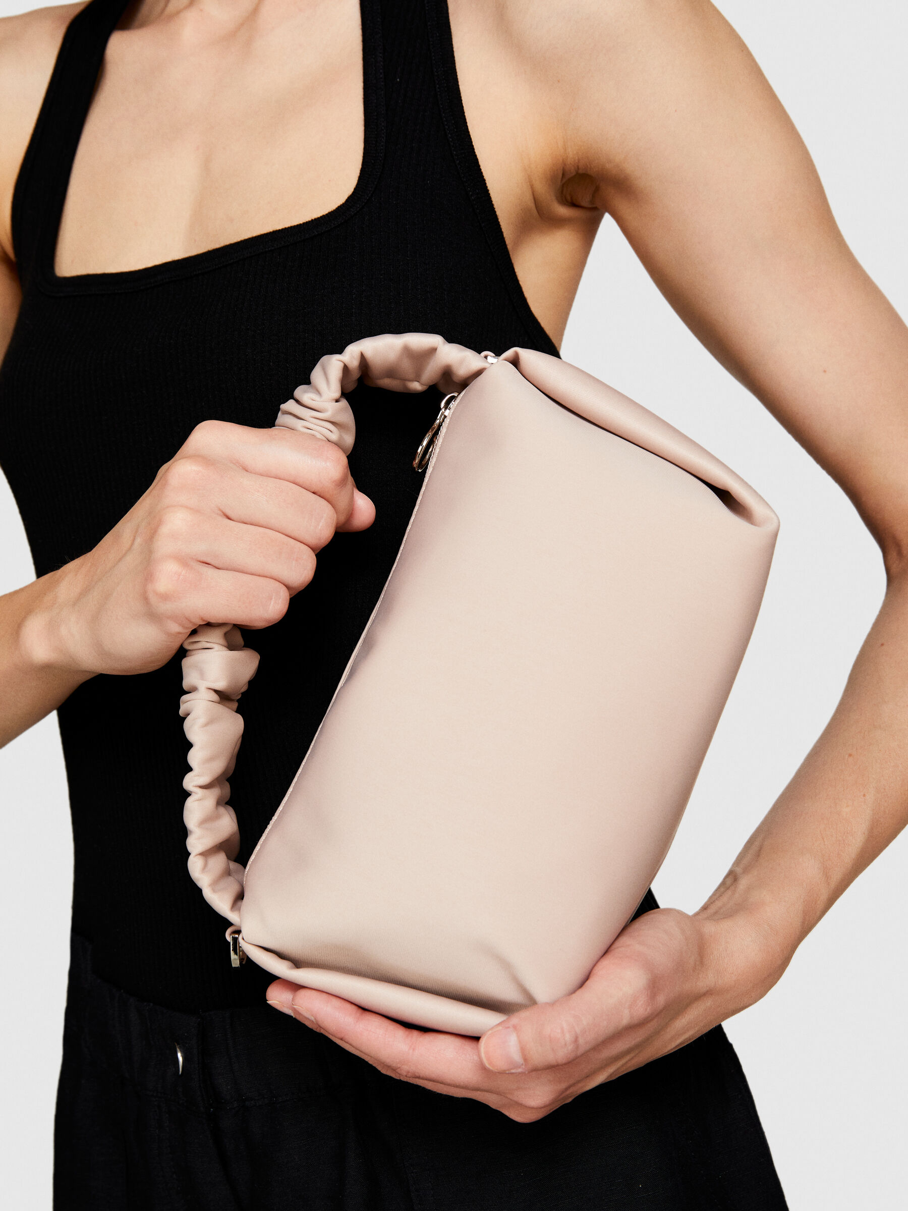 Handbag with rouched handle Women image number null