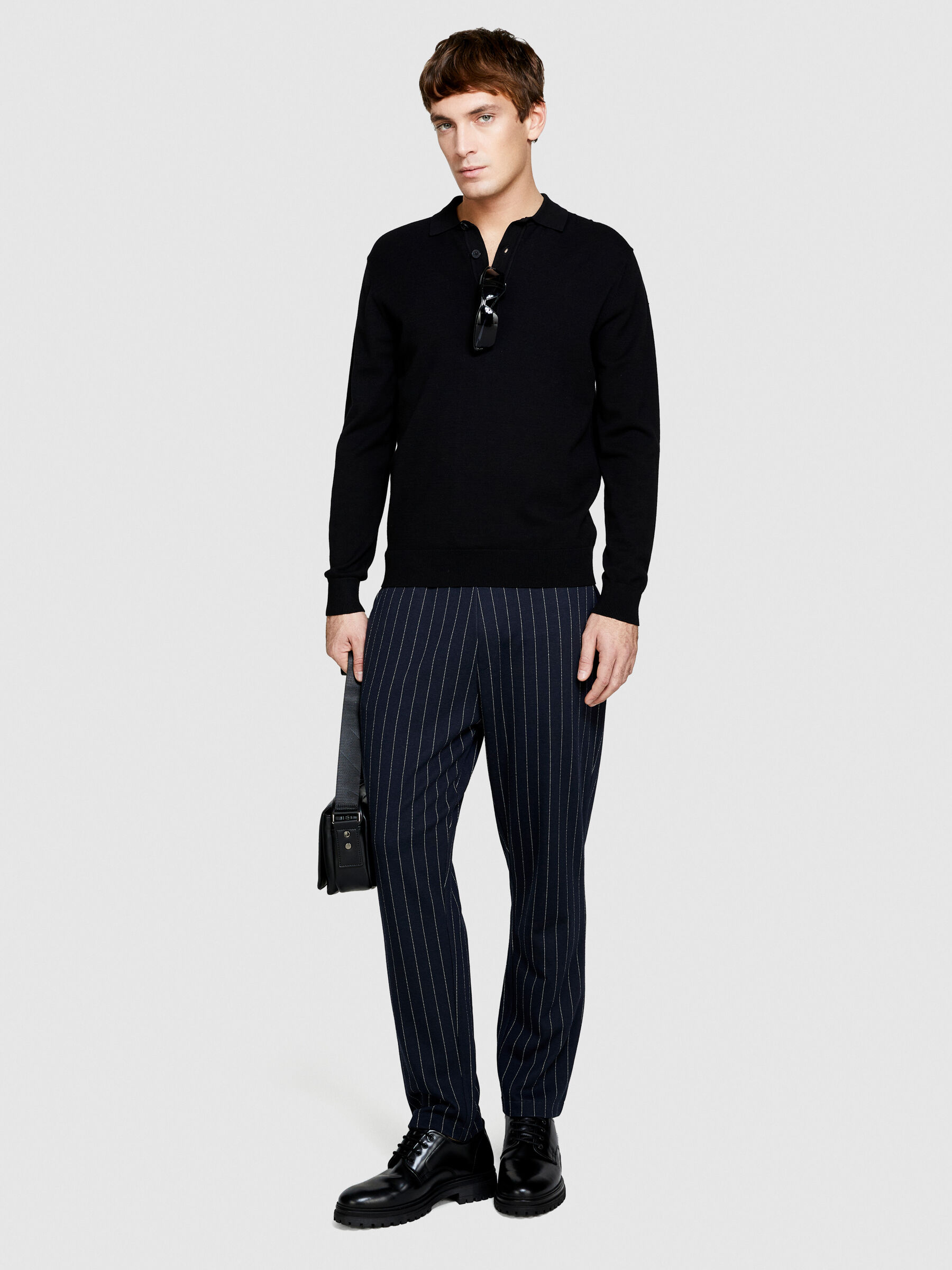 Knit polo, Black - Sisley