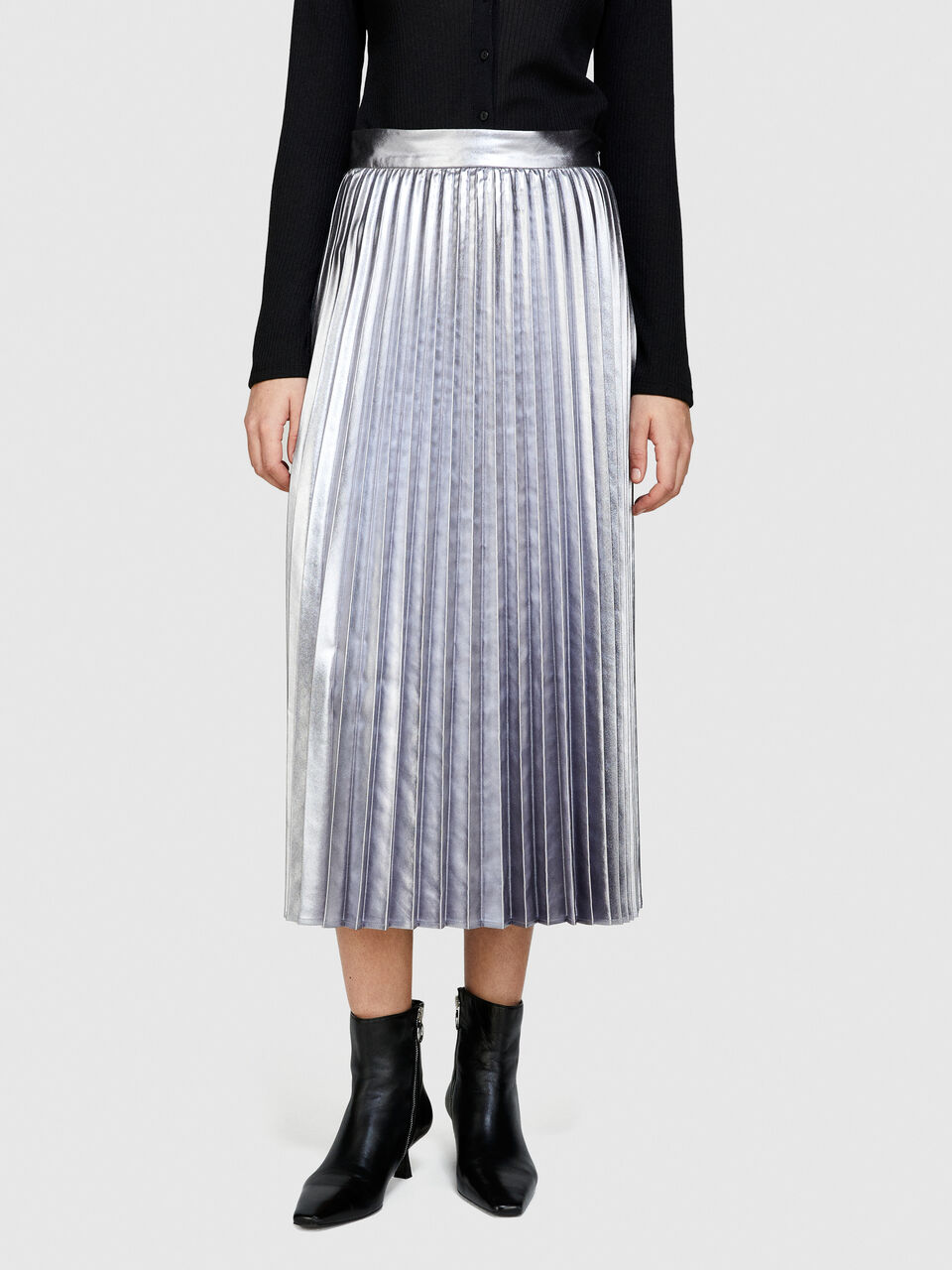 Glossy pleated skirt Women image number null