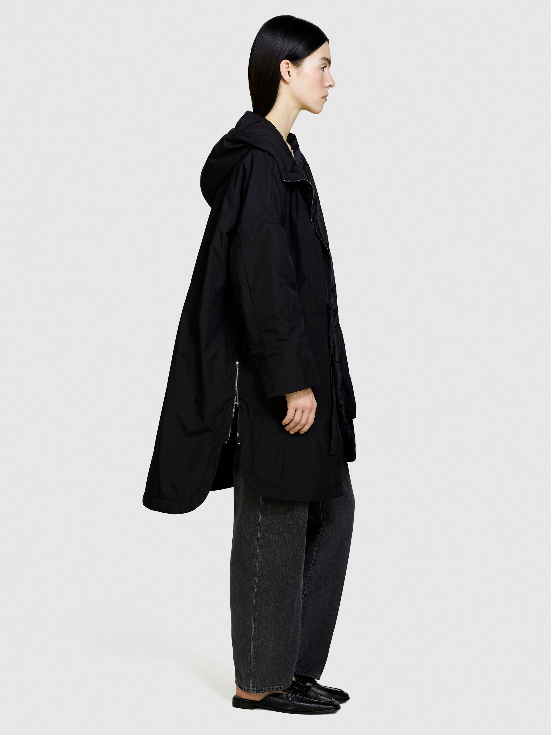 Oversized fit padded parka Black Sisley