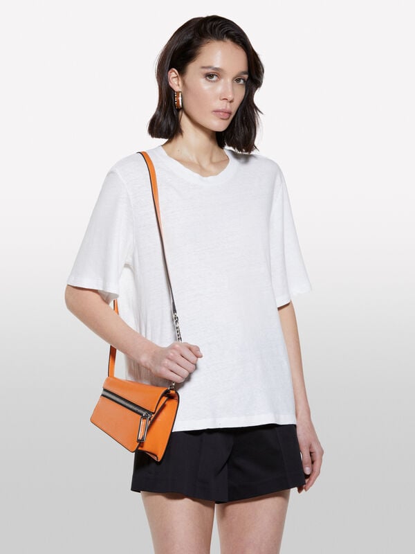 White cropped t-shirt White cropped t-shirt - women's short sleeve t-shirts | Sisley