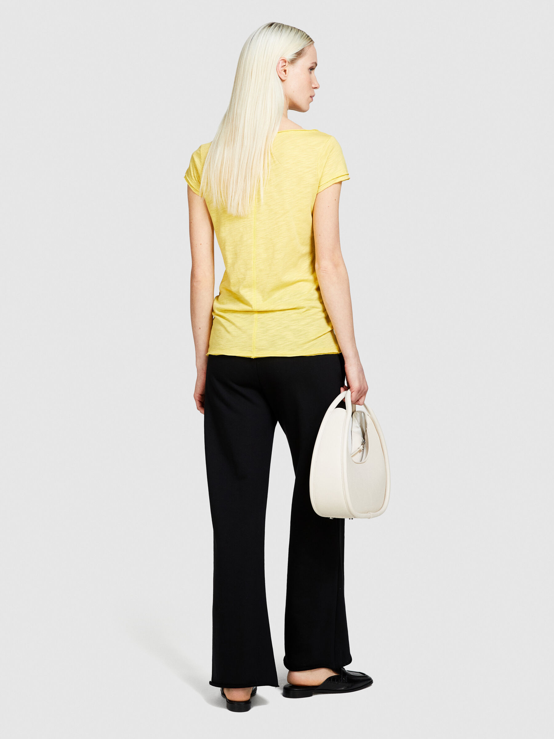 V-neck t-shirt, Yellow - Sisley