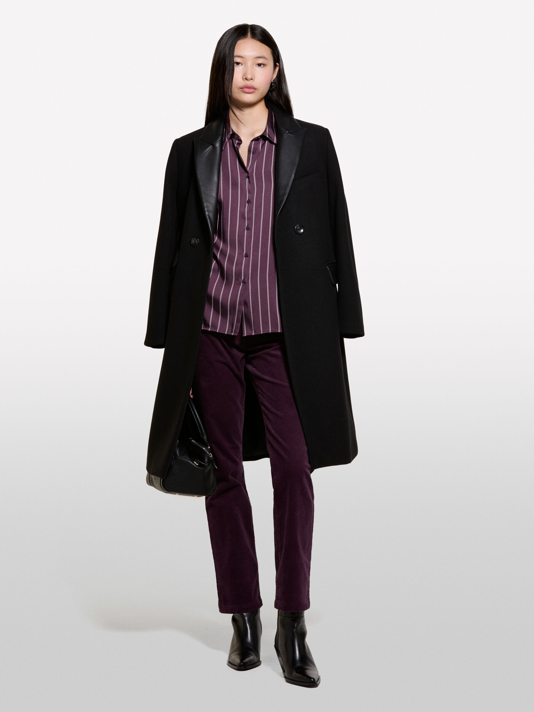 【IONSEOUL】Scaly Corduroy Pants 5FM0062 Plum corduroy trousers, Plum - Sisley