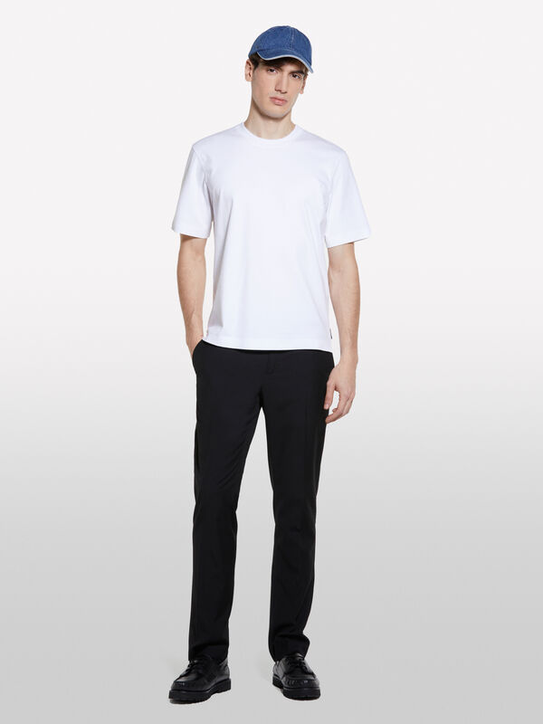 White regular fit t-shirt - men's short sleeve t-shirts | Sisley