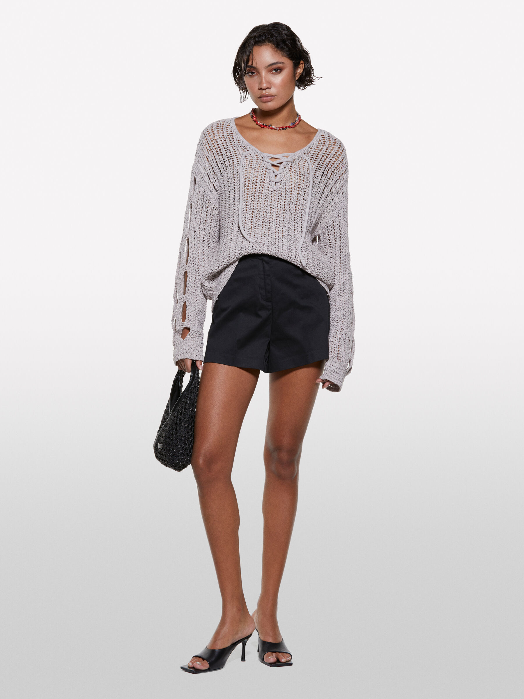 V NECK SWEATER L/S Women image number null