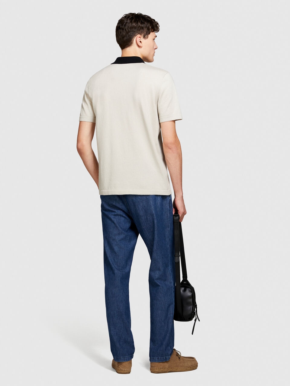 Color block sweater with buttons Men image number null