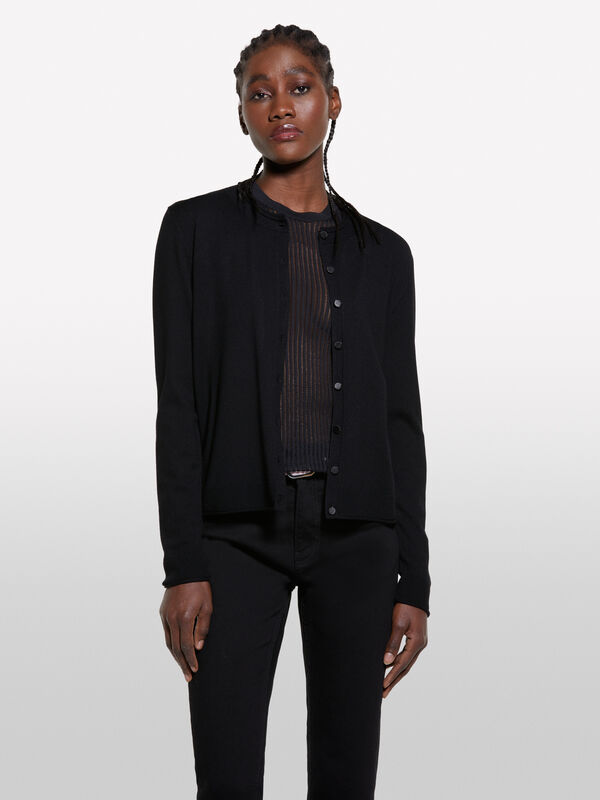 Black regular fit cardigan - women's cardigans | Sisley