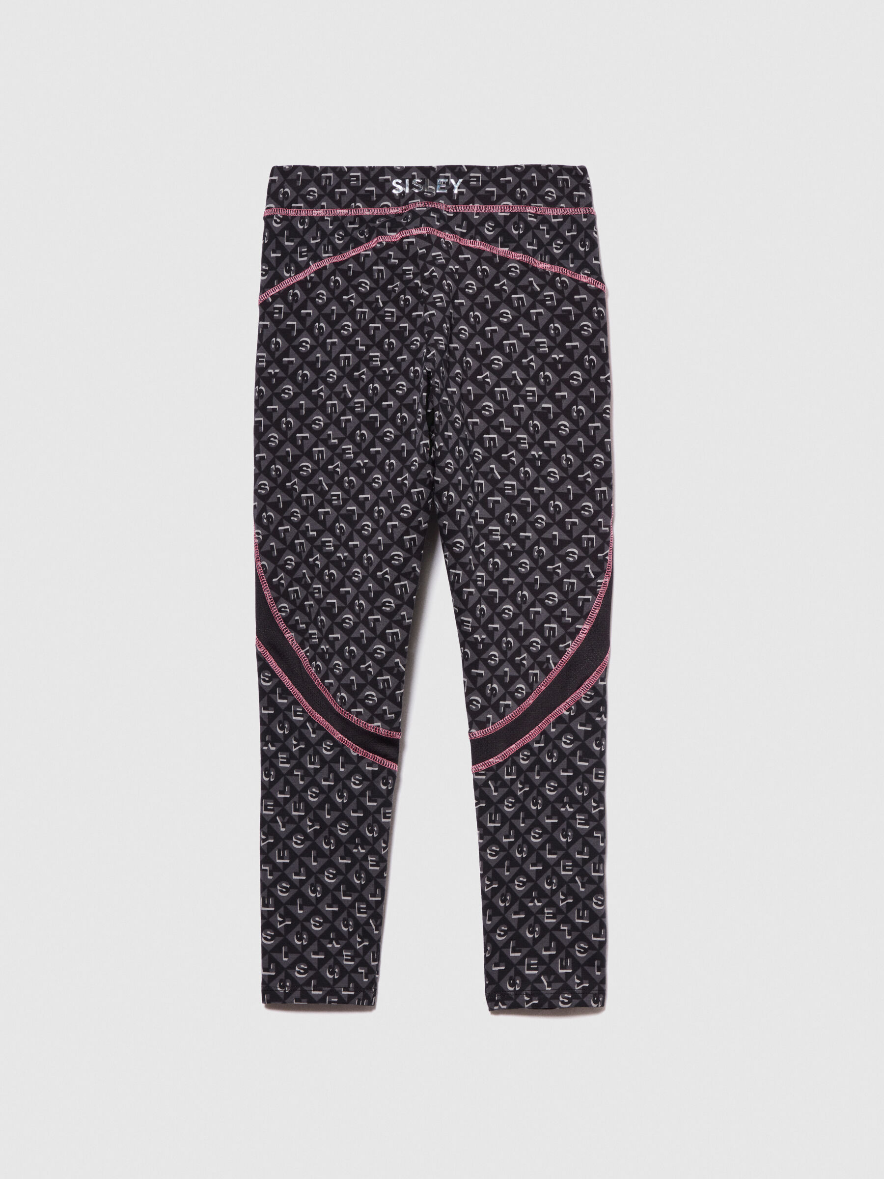 Sporty leggings with logo, Black - Sisley