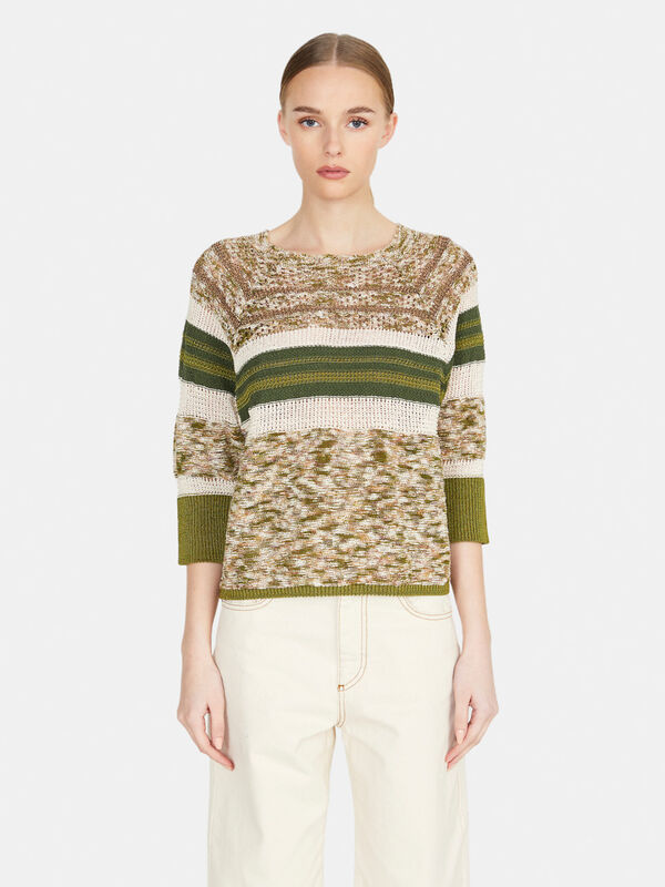 Patterned sweater - women's crew neck sweaters | Sisley