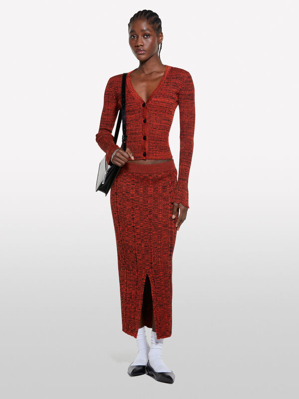 Red knit cardigan - women's cardigans | Sisley