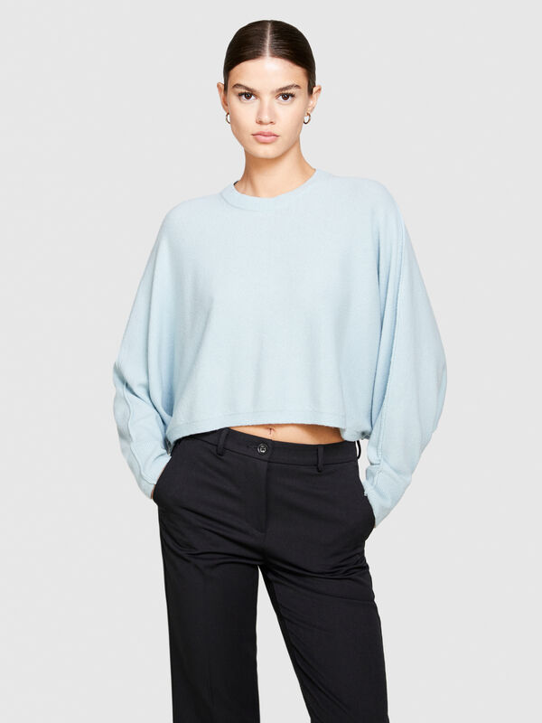 Cropped sweater - women's crew neck sweaters | Sisley