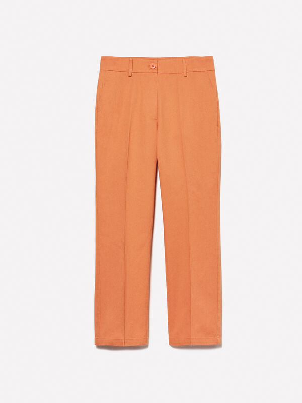 Orange flare fit trousers - women's flared trousers | Sisley