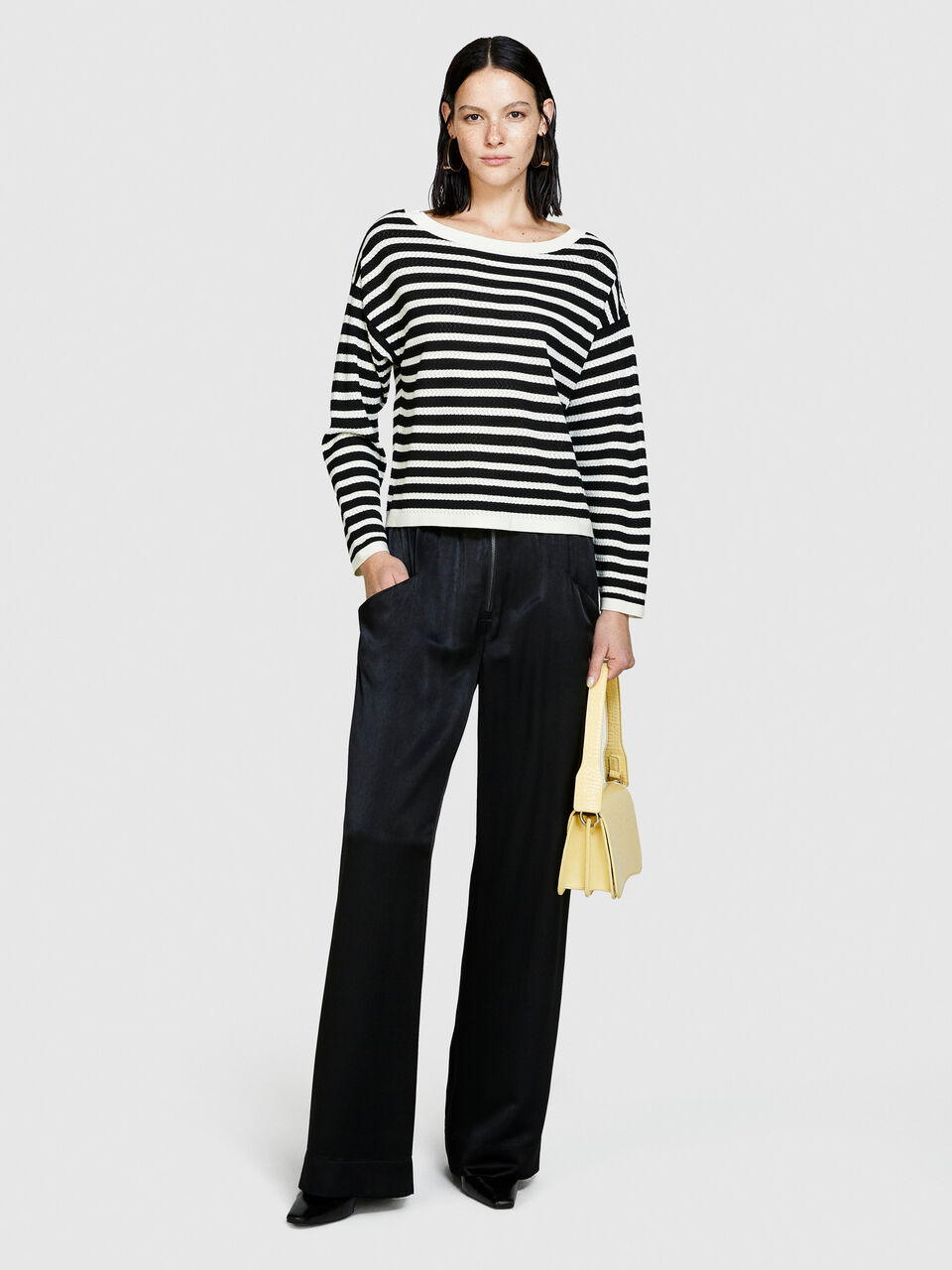 Sweater with two-tone stripes Women image number null