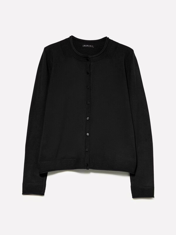 Black regular fit cardigan - women's cardigans | Sisley