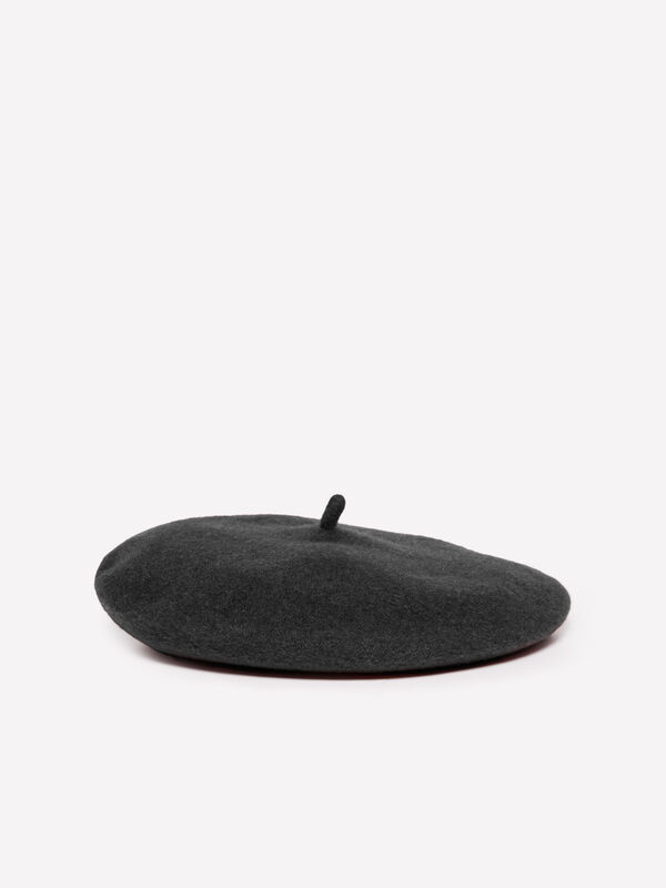 Black wool beret - women's hats | Sisley