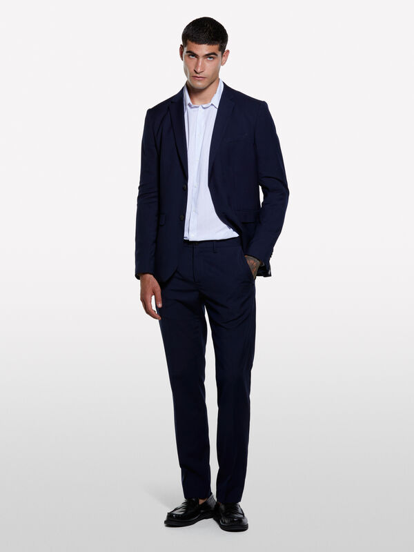 Dark blue tailored trousers - men's slim fit trousers | Sisley