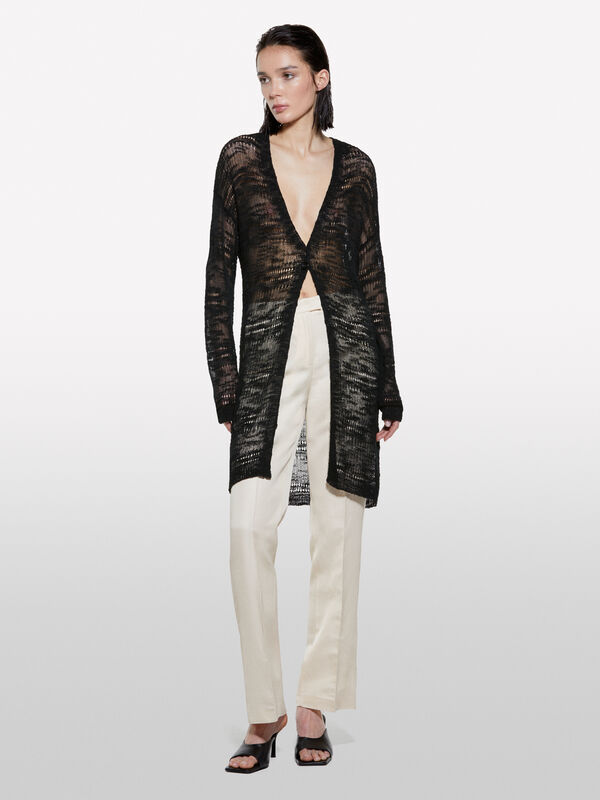 Black long cardigan - women's cardigans | Sisley