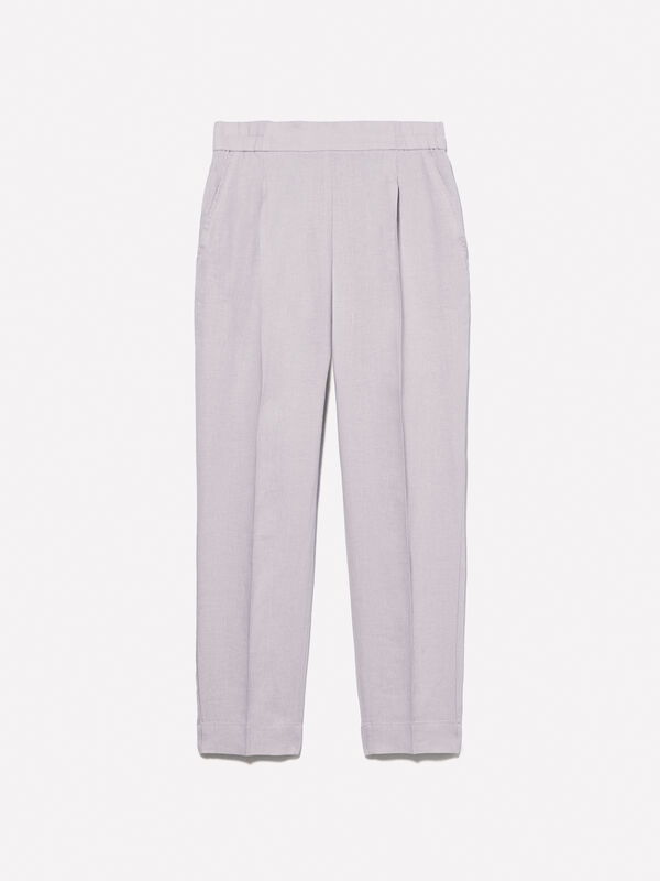 Gray joggers in 100% linen - women's joggers | Sisley