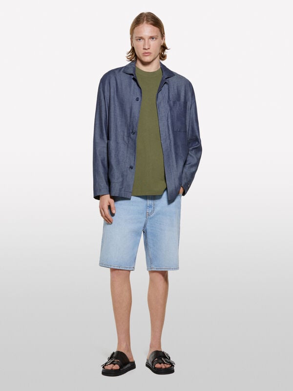 Light denim bermudas - men's jean shorts | Sisley
