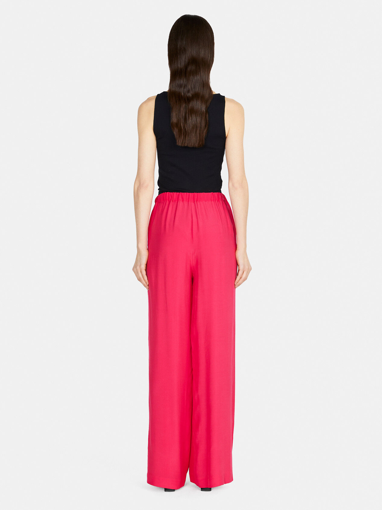 Shiny palazzo trousers Fuchsia Sisley