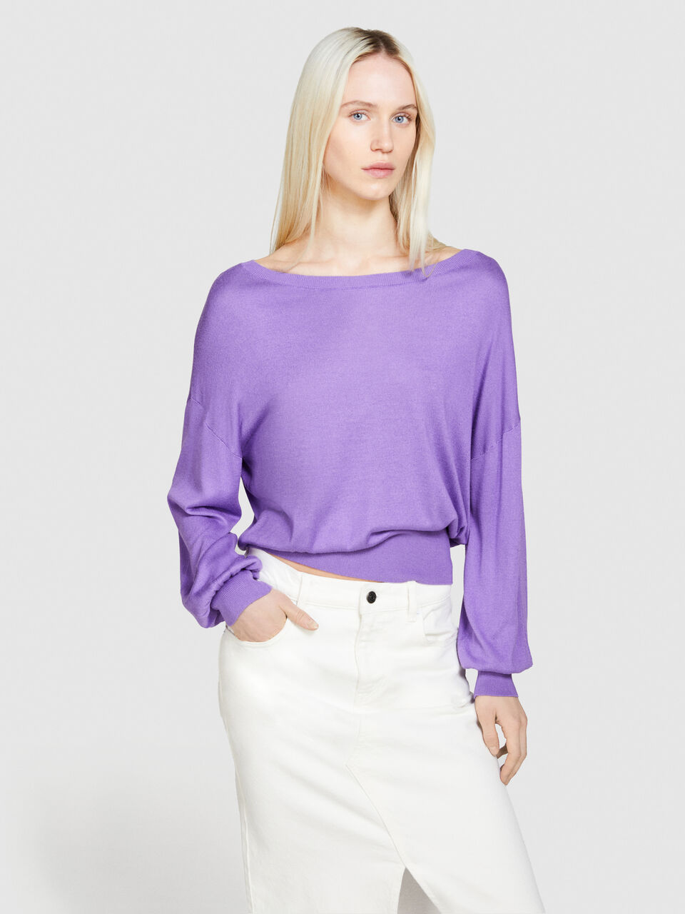 Top made of silk blend Women image number null