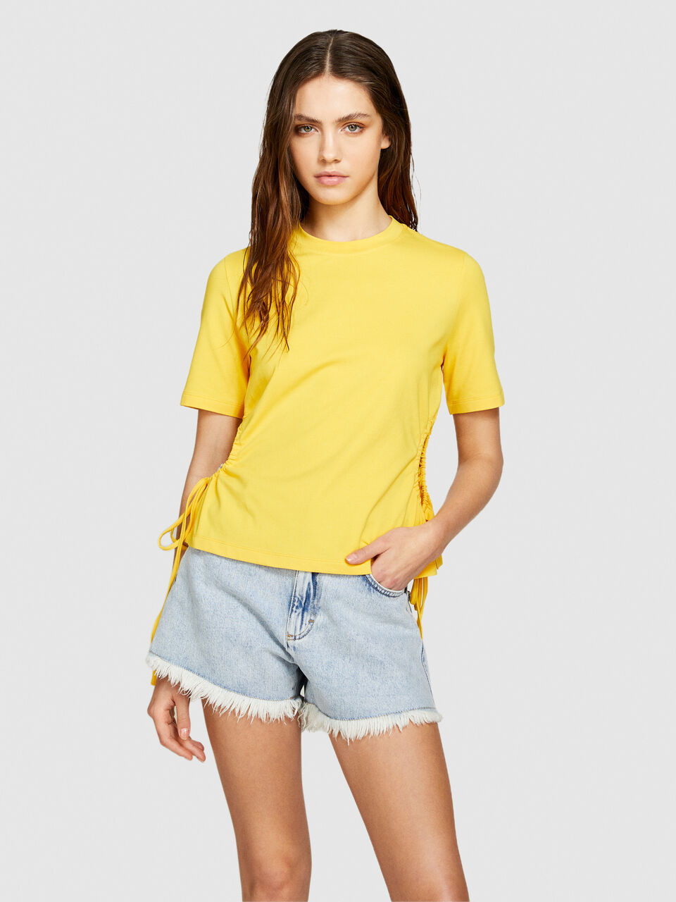 T-shirt with porthole and drawstring Women image number null