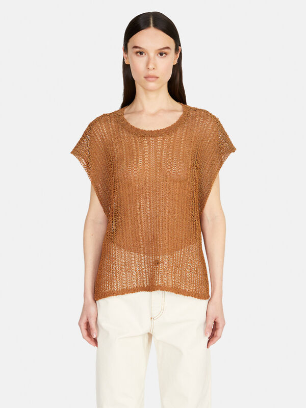 Open-knit sweater - women's crew neck sweaters | Sisley