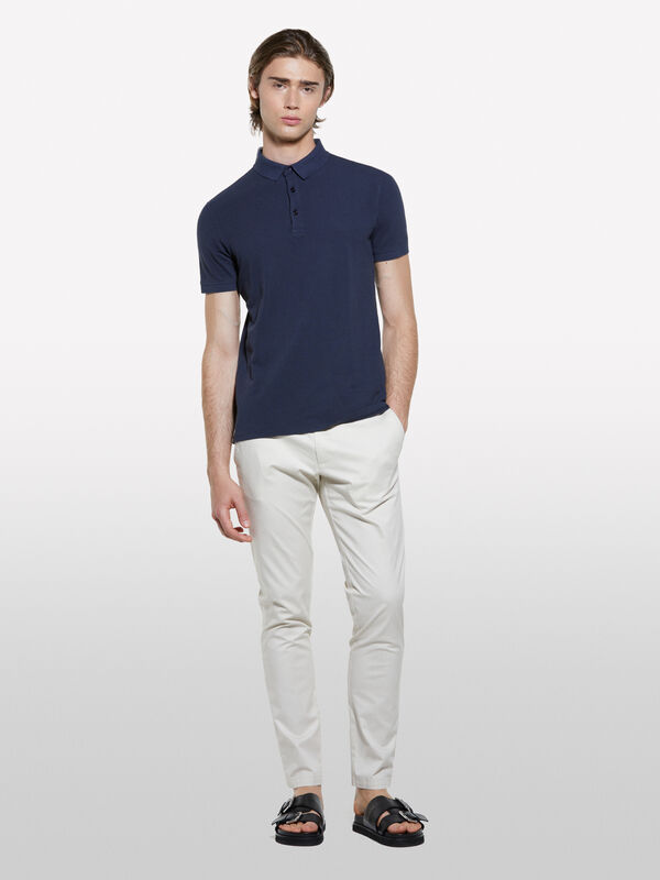 Light beige slim fit chinos - men's slim fit trousers | Sisley