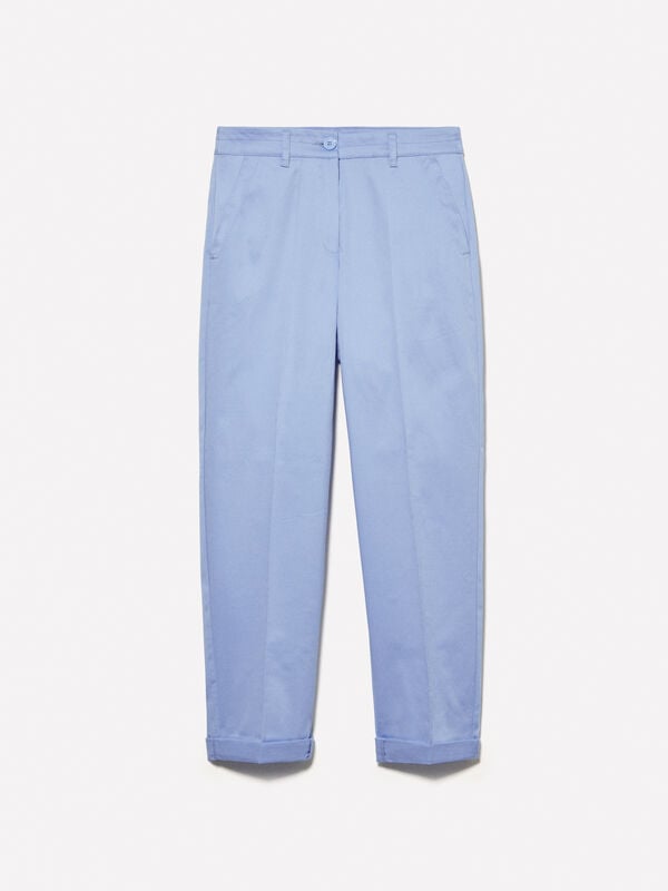 Light blue cigarette trousers Light blue cigarette trousers - women's skinny fit trousers | Sisley