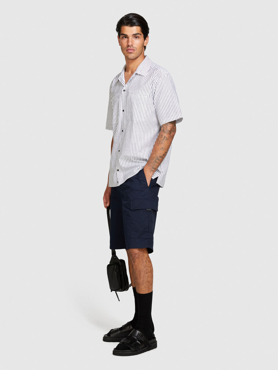 Striped short sleeve shirt Men image number null
