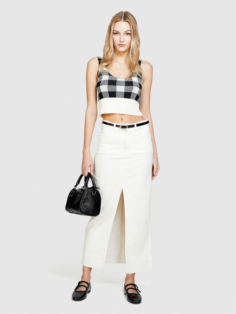 Vichy print top Women image number null