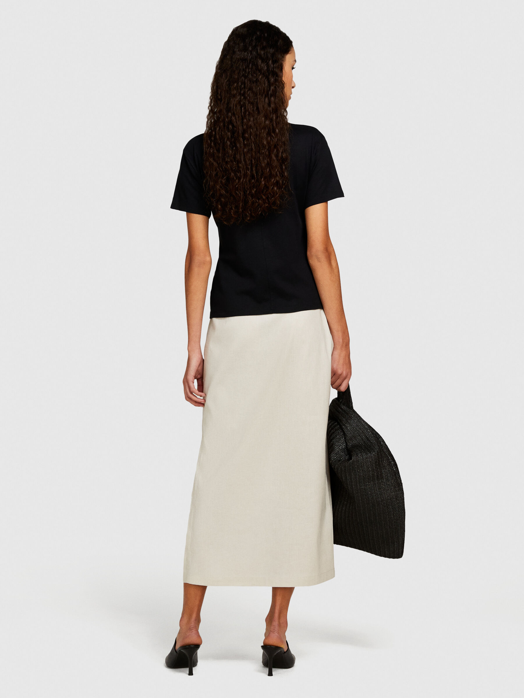 T-shirt with knot, Black - Sisley T-shirt with knot, Black - Sisley