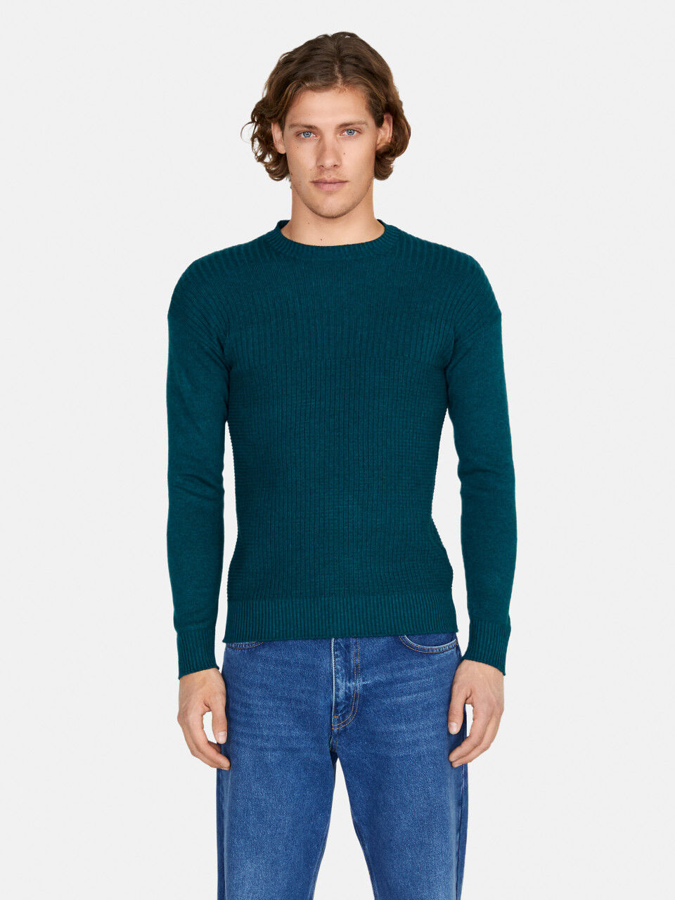 Sweater with stitching features