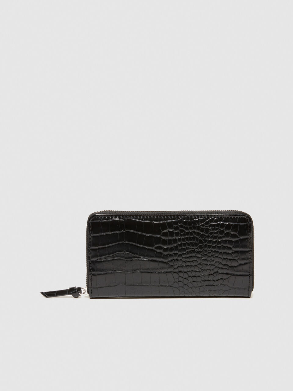 Large crocodile print wallet Women image number null