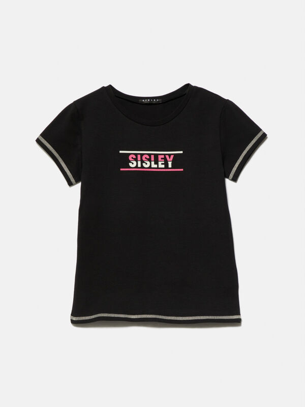 T-shirt with logo - girls' short sleeve t-shirts | Sisley Young