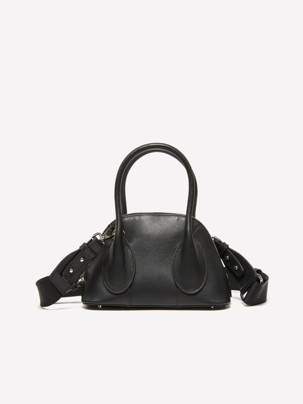 Black leather crossbody bag - women's shoulder and crossbody bags | Sisley