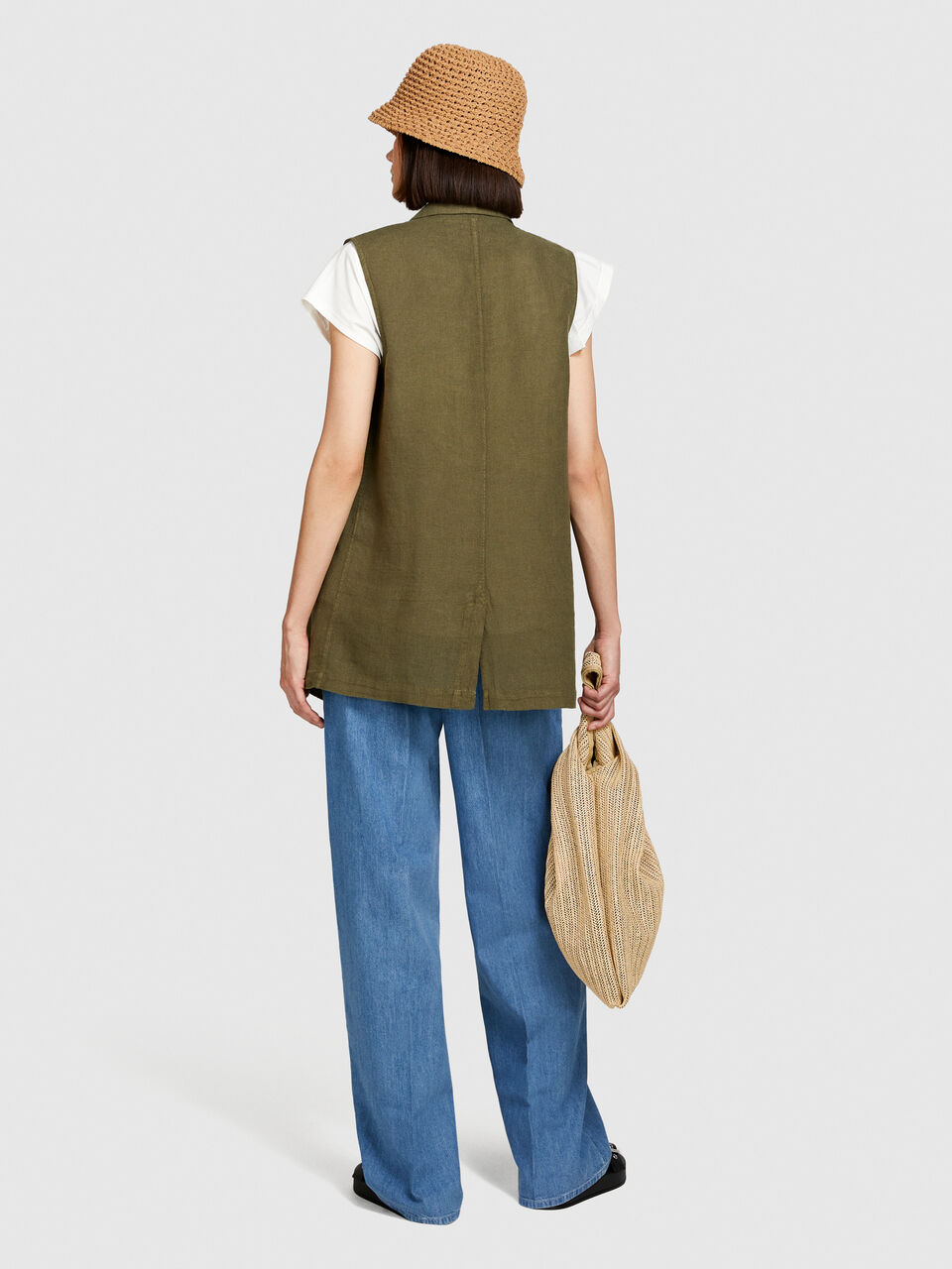 Palazzo trousers in chambray Women image number null