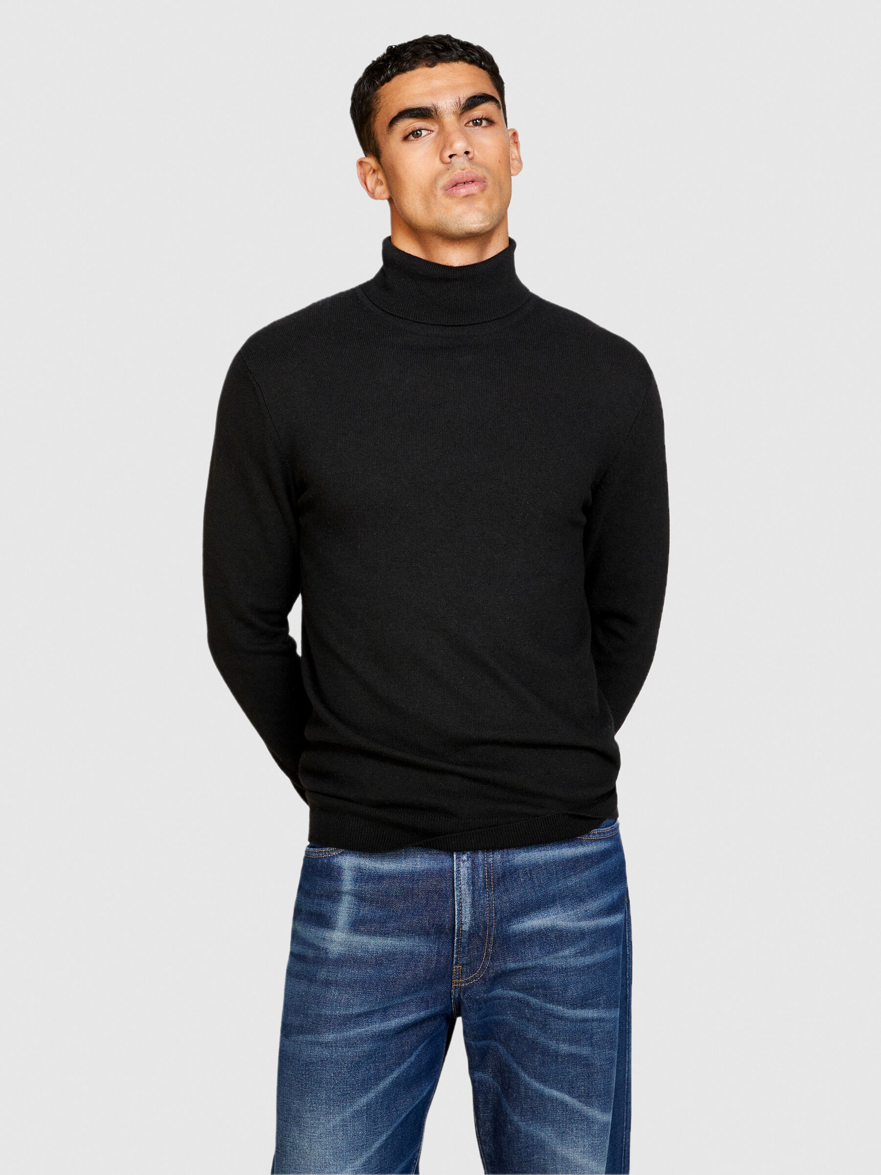 High neck sweater black new arrivals