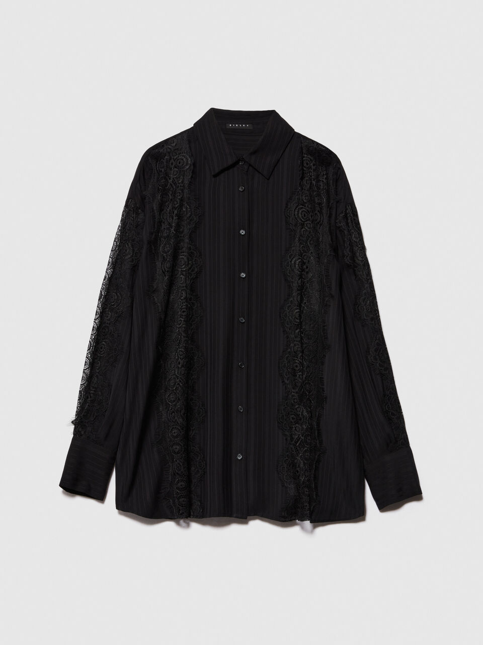 Satin shirt with lace Women image number null