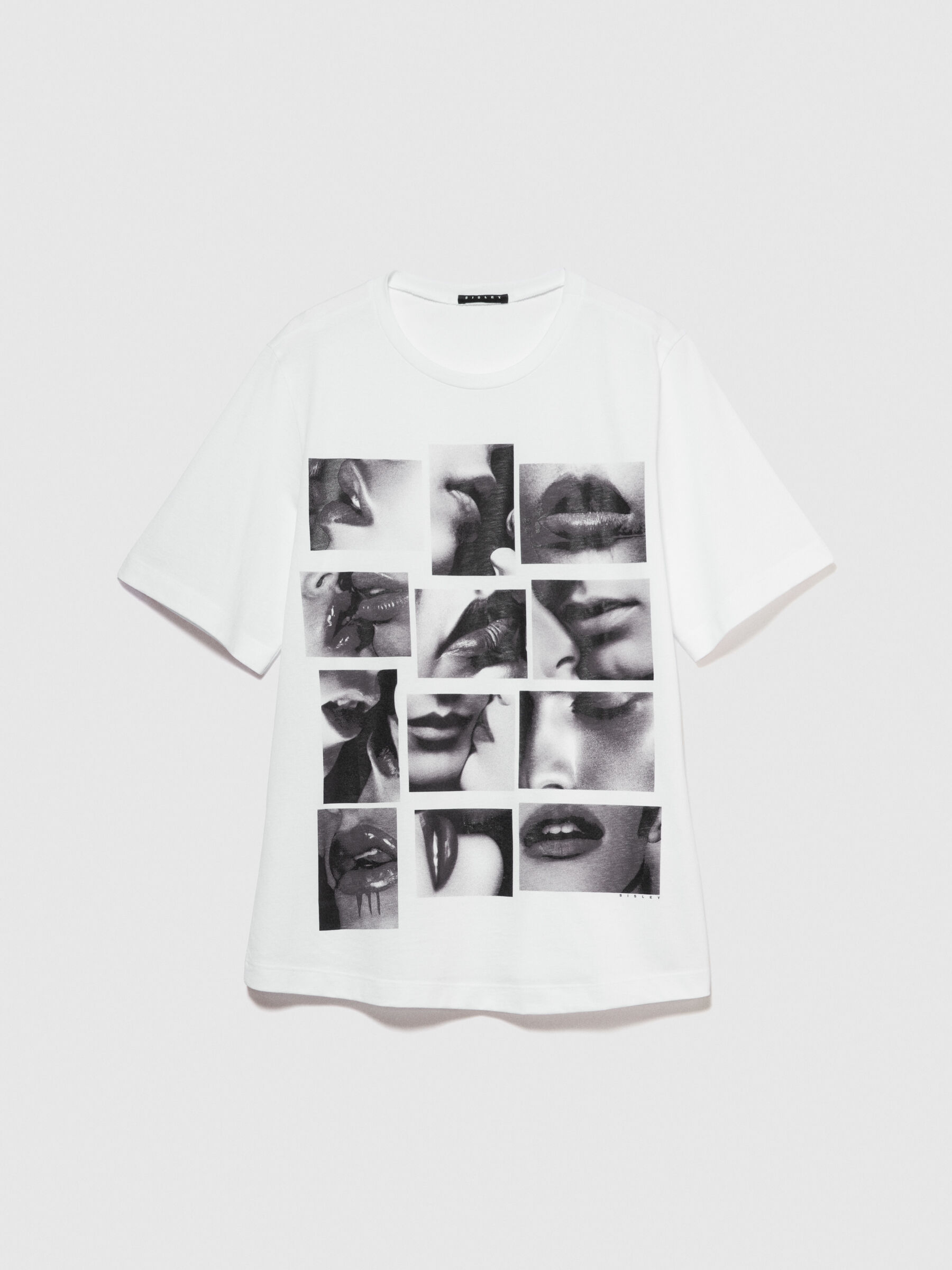 T shirt with glossy print White Sisley