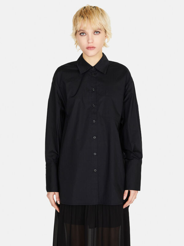 Oversized fit shirt in 100% cotton - women's shirts | Sisley