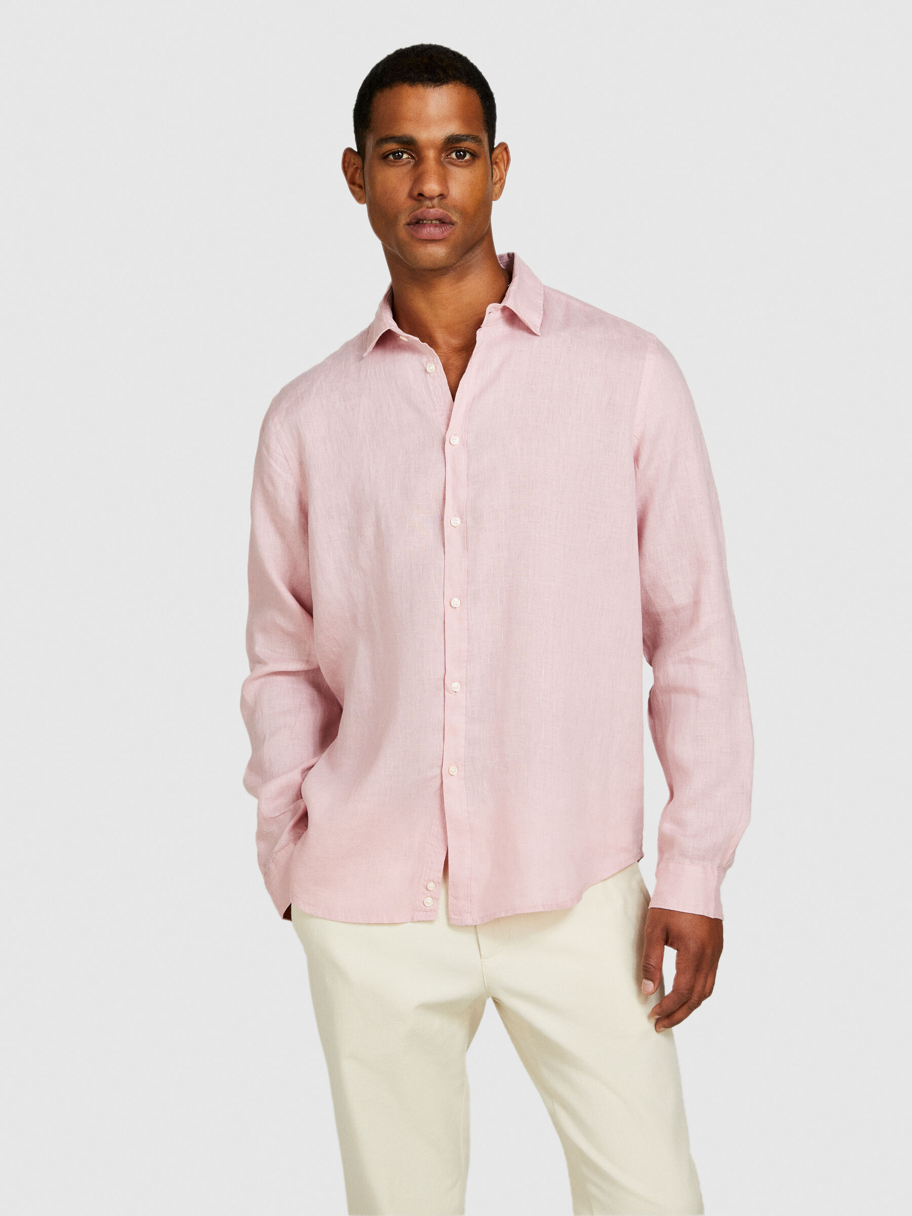 100 linen shirt Pink Sisley
