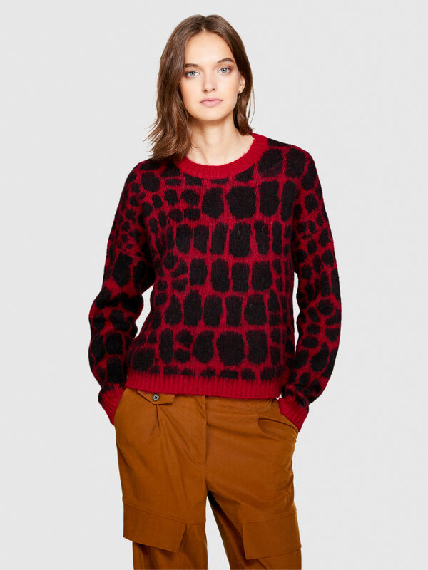 Animal print sweater - women's crew neck sweaters | Sisley
